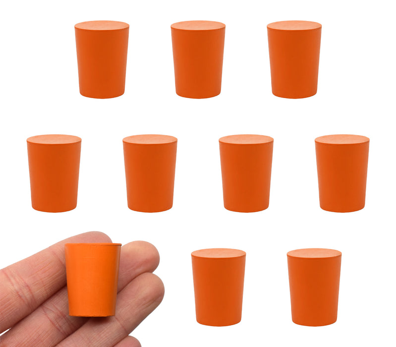 10PK Rubber stoppers - solid - 17MM bottom, 20MM top